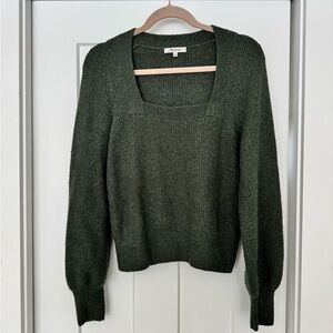 Madewell Forest Green Square Neck Sweater